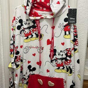 Loungefly Disney Mickey & Minnie Love hoodie 2X New With Tags